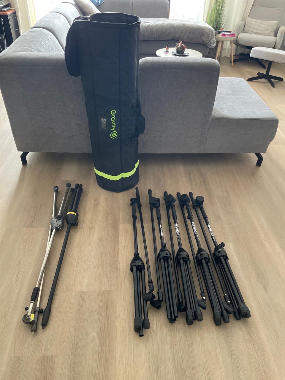 Complete set: 5x Innox microfoonstatief + Gravity tas