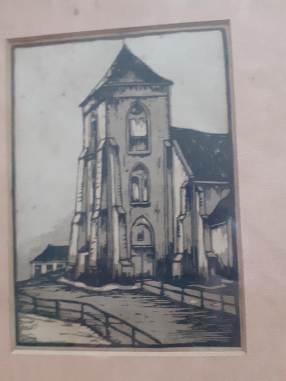 Schilderij *** Toren van ZOUTELANDE ***   1927 Ets