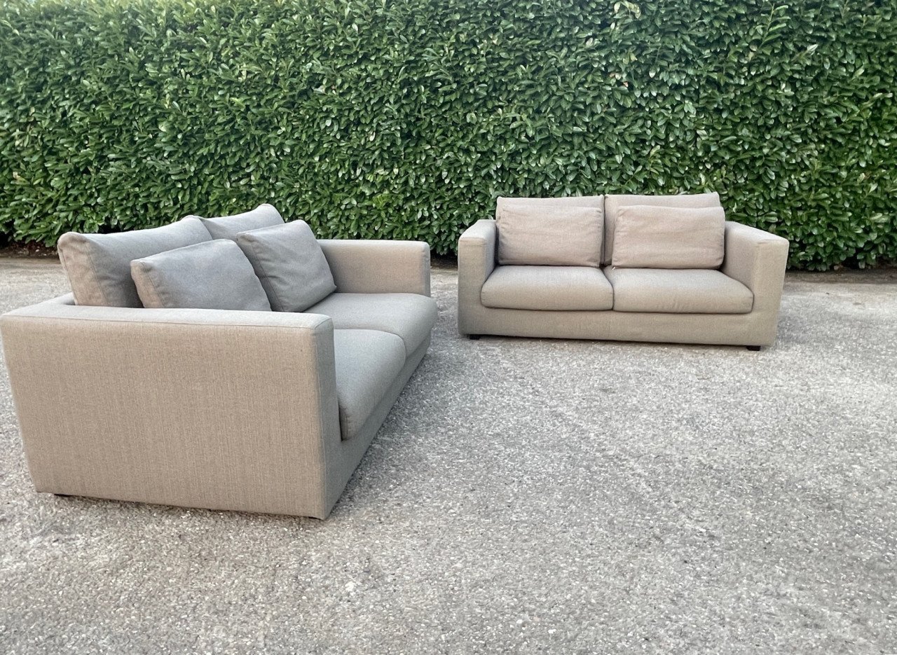 GRATIS LEVERING HEEL NL Taupe VIP 2x 2,5zits Stoffen Bankstel