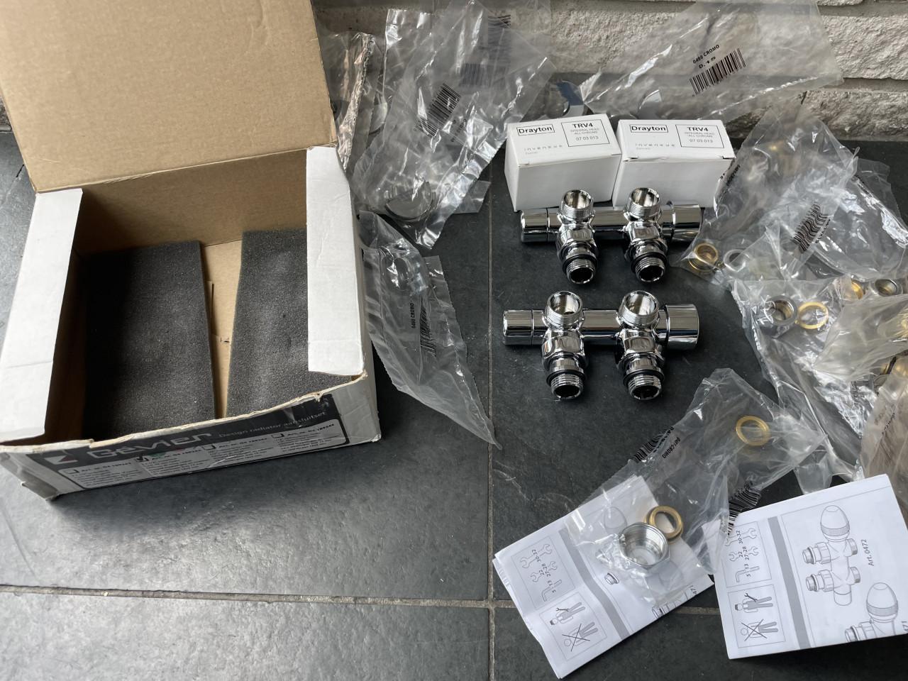 Thermostatische radiator aansluitblok haaks 2x