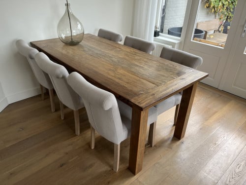 Gave houten 6- persoons eettafel