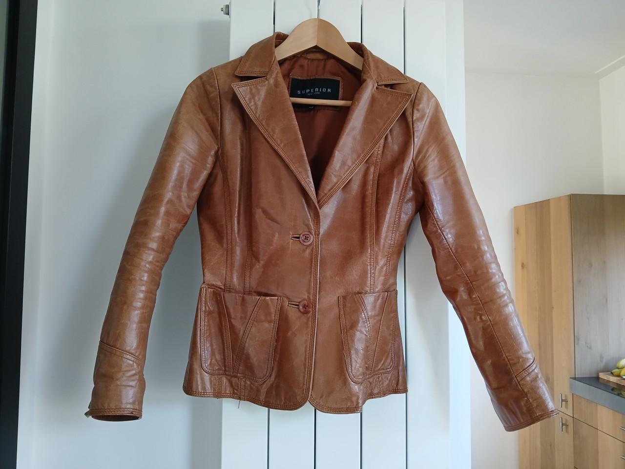 Leren jas dames/meisjes maat XS