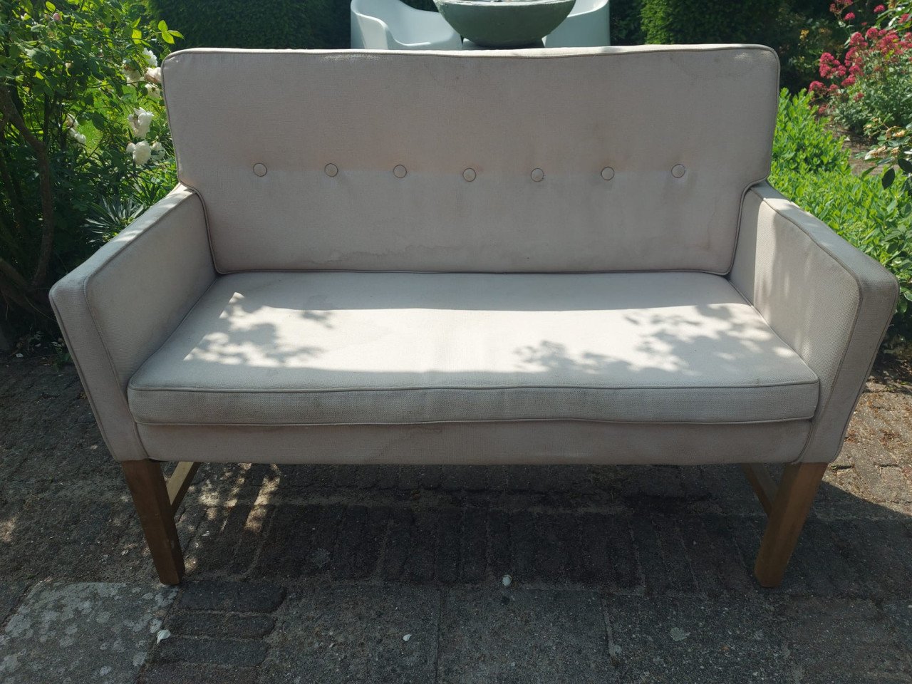 Leuke cremekleurige halbank (120 cm breed)