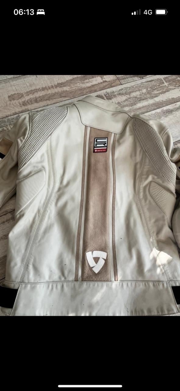 Retro crème leren motorjack motorjas Rev'it! mt M/ 50