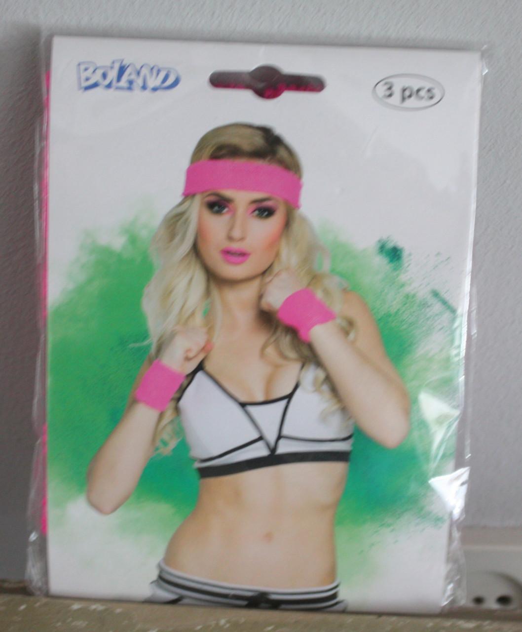 Nieuw in verpakking roze zweetbandjes
