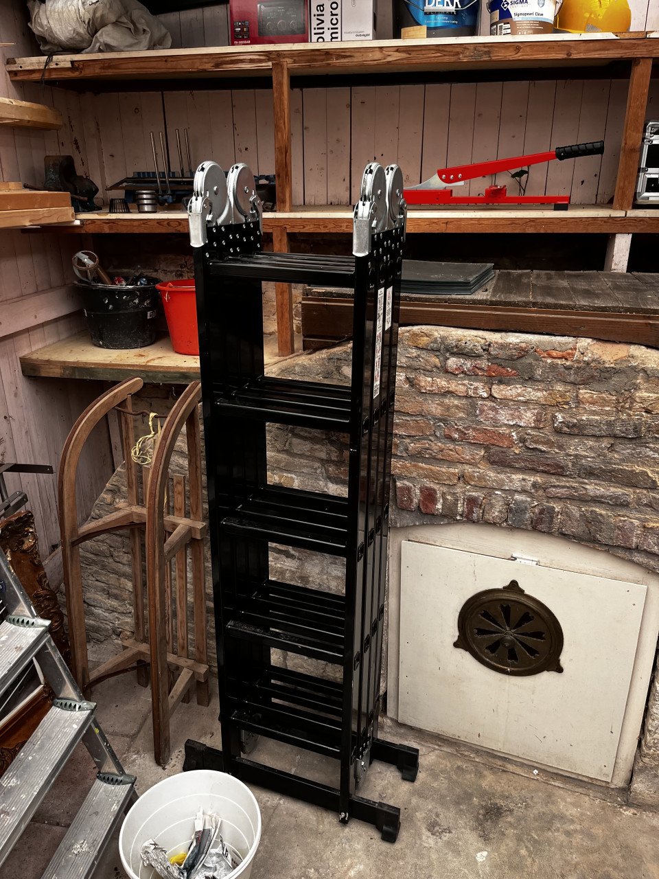 Andorr vouwladder, 620 cm, multifunctioneel met steigerplateaus