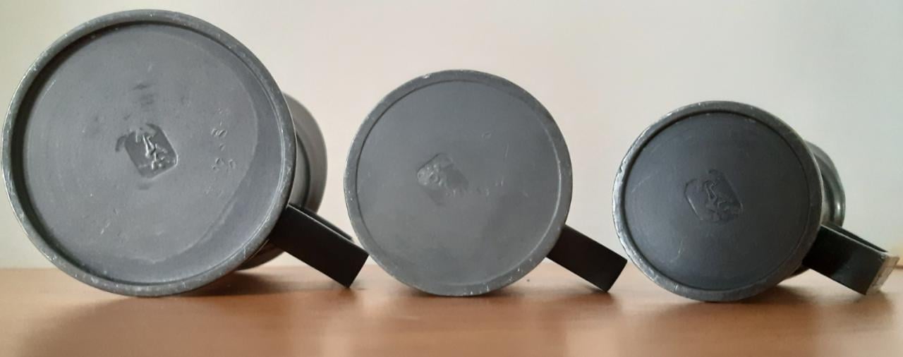 3 tinnen maatkannetjes