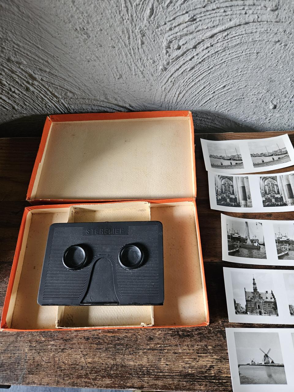 Vintage Stereo Holland Stereoscoop met doos en 10 foto's
