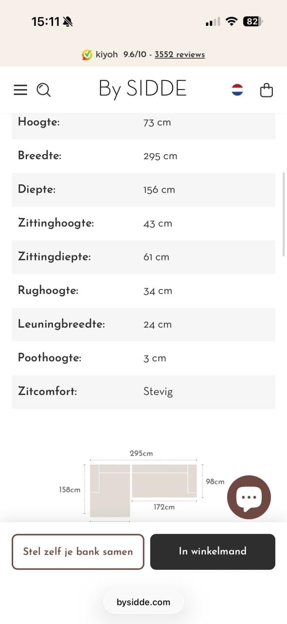 By Sidde Moa modulaire bank donkergrijs in zeer nette staat