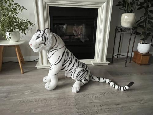 Tijger wit knuffel 100 cm.