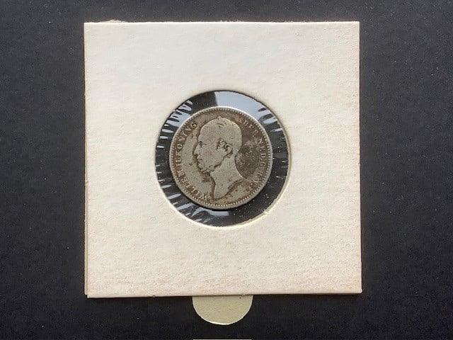 Willem II , 25 cent 1848 zilver.
