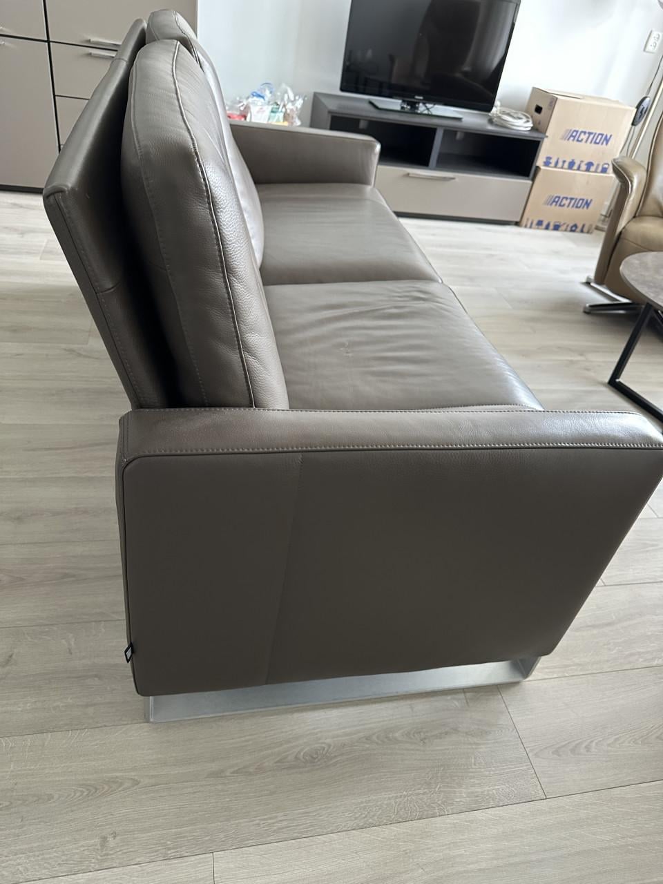 Mooie lederen bank - kwaliteitsleer - bruin