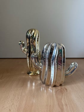 Decoratie Cactus Goud 2stuks