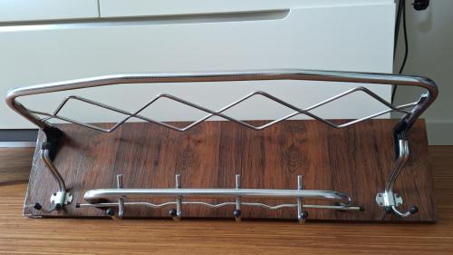 Retro kapstok hout met rvs-haken