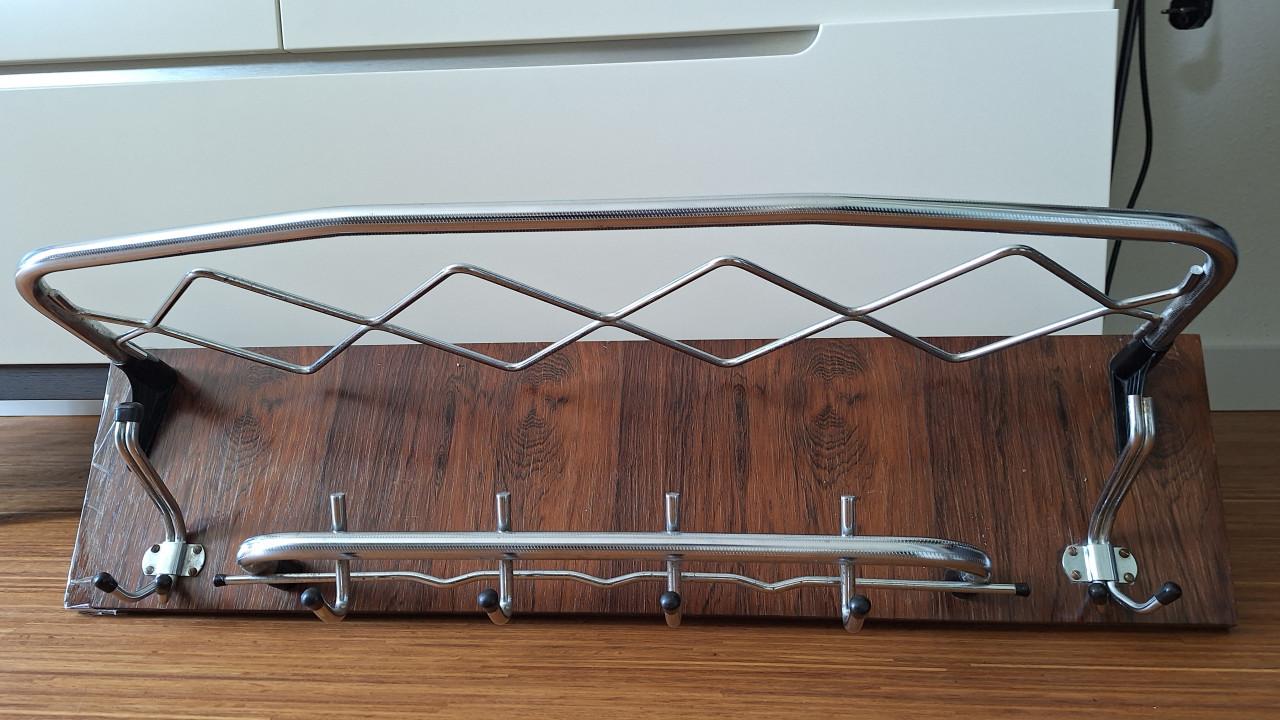 Retro kapstok hout met rvs-haken