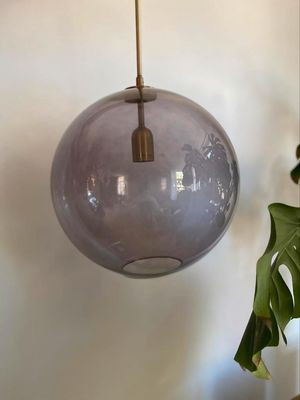 Vintage Rookglas Bollamp Hanglamp