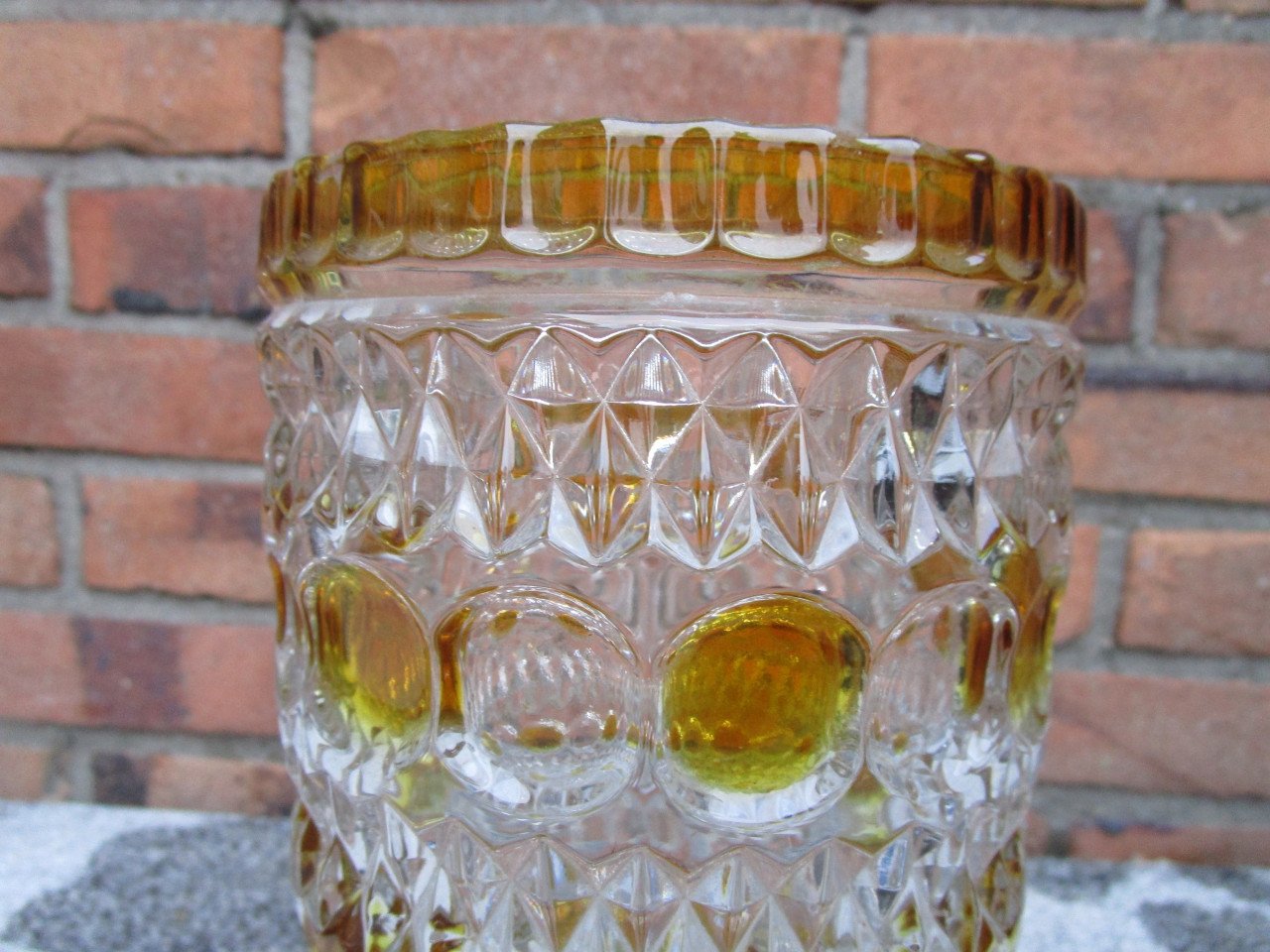 Prachtige vintage glazen vaas.