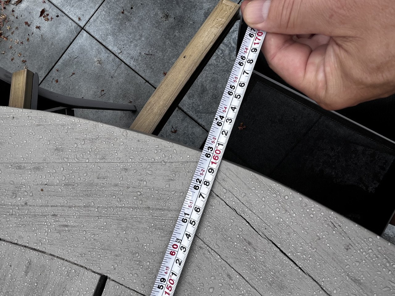 Ronde Tuintafel, teak, greywash, 160 cm!