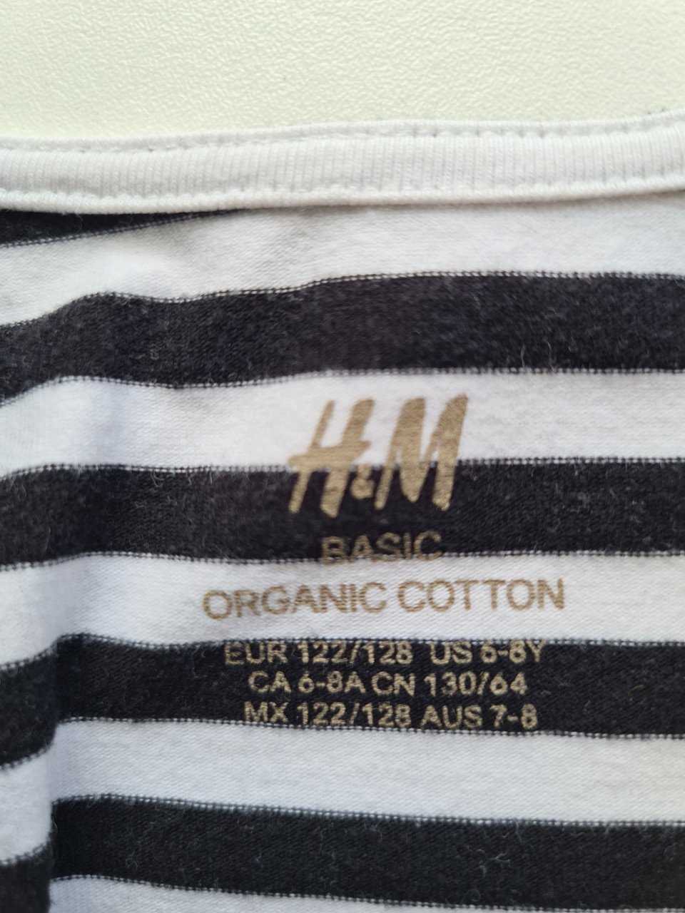 Zwart-wit gestreept jurkje van H&M Maat 122-128