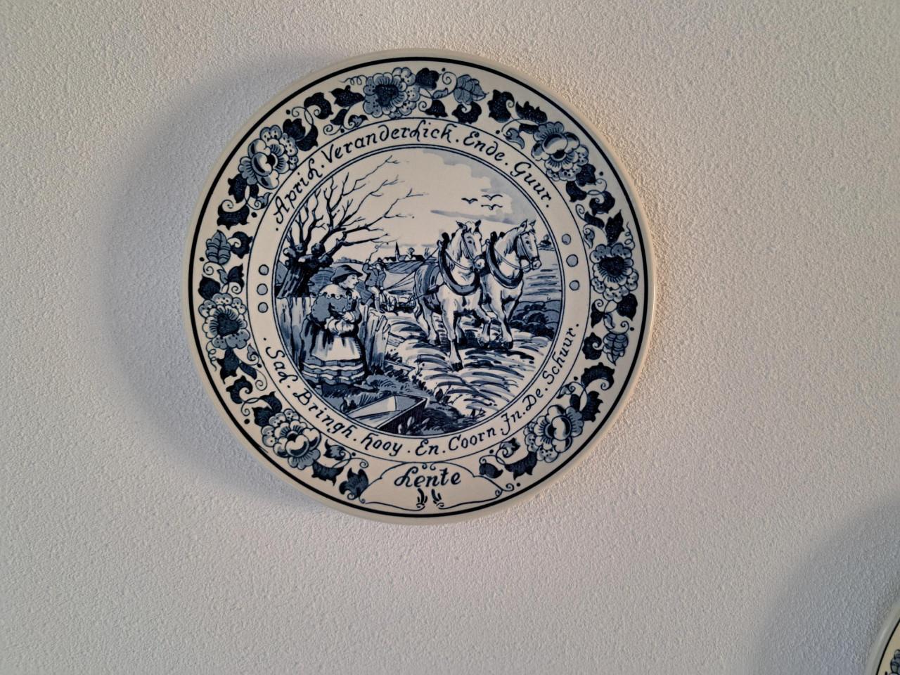 Delftsblauwe borden serie jaargetijden