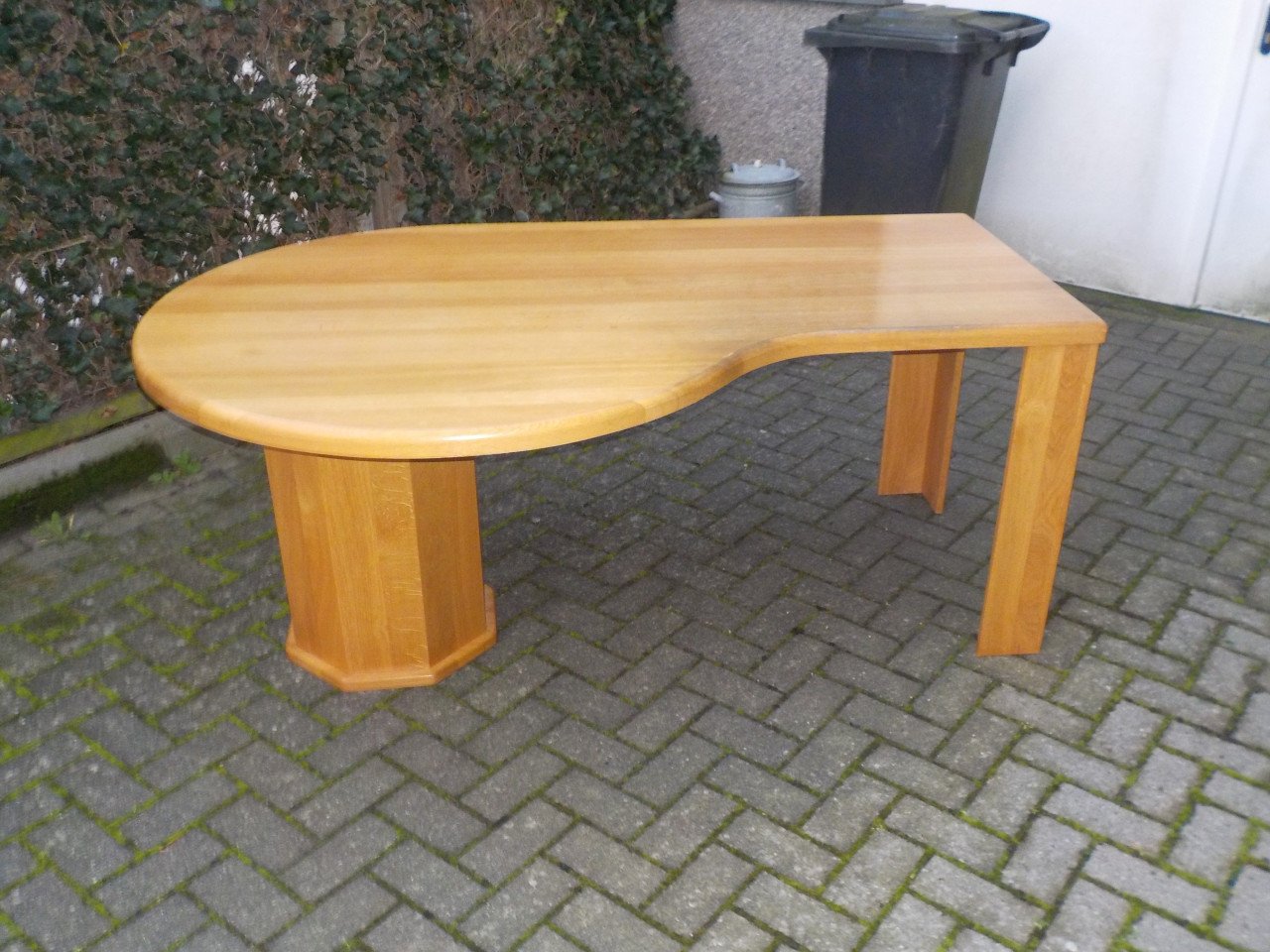 Massief blank eiken eettafel in zeer goede staat