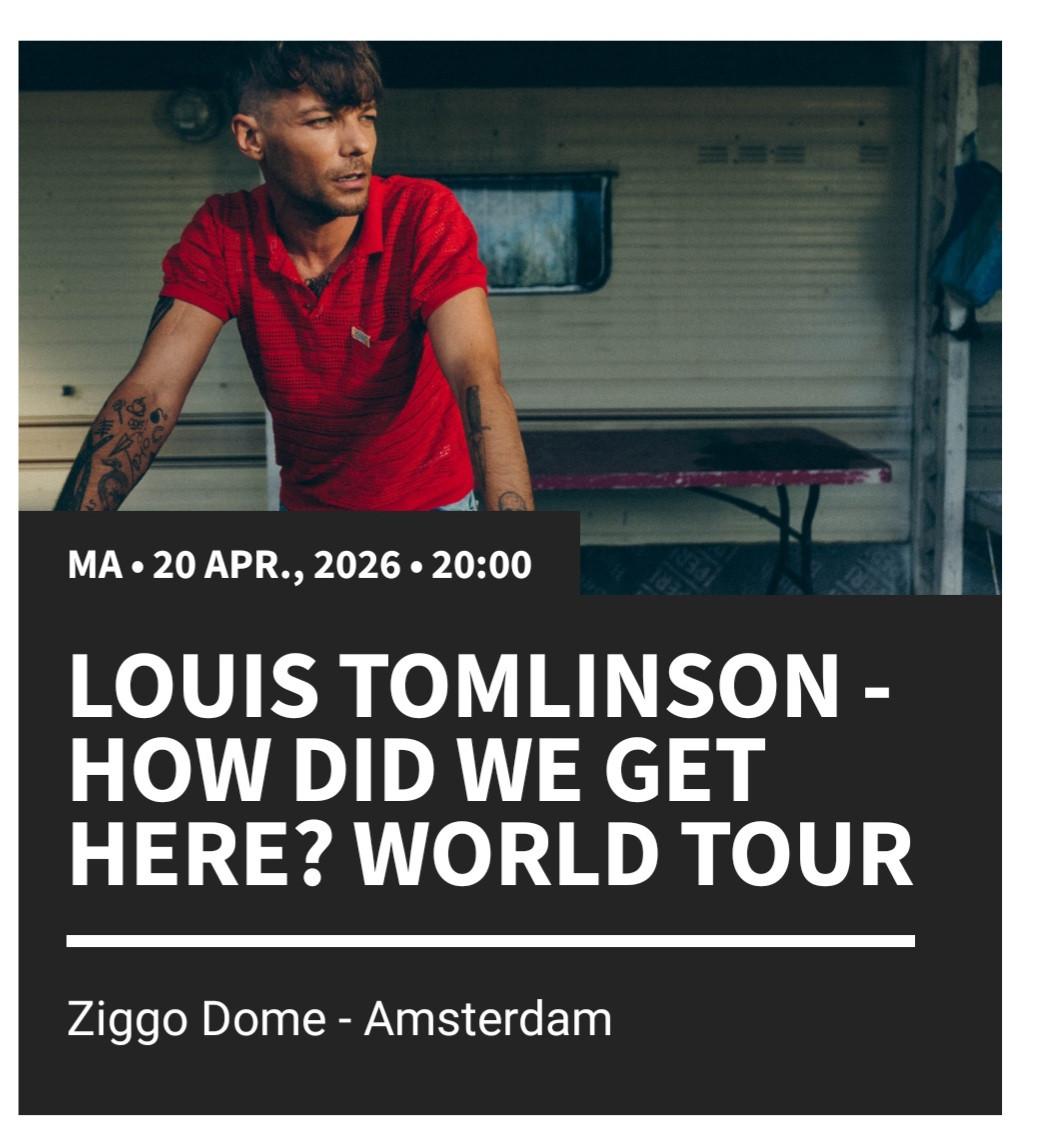 2 tickets concert Louis Tomlinson BIEDEN!