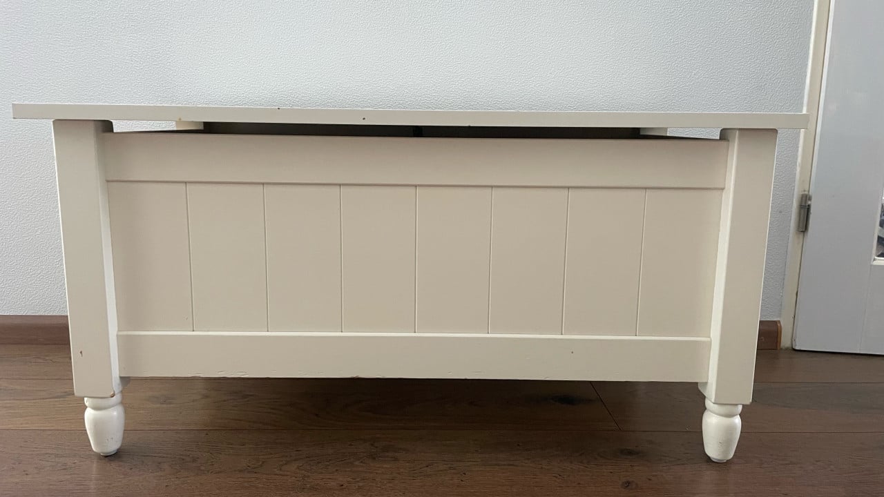 Witte speelgoedkist, dekenkist, opbergkist