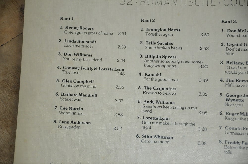 Dubbel lp: Love me Tender - 32 romantische country songs!