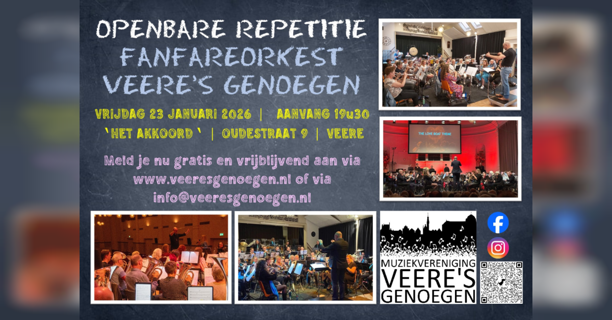 Openbare repetitie fanfareorkest Veere's Genoegen 23-01-2026