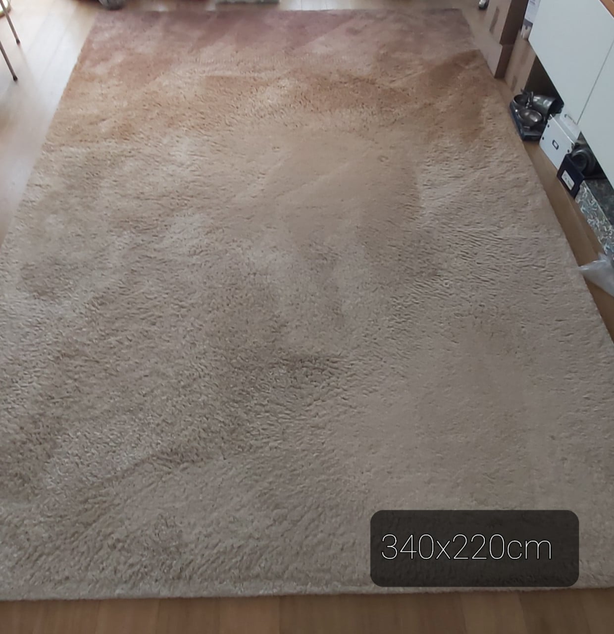 Vloerkleed 340x220cm crème gemelleerd