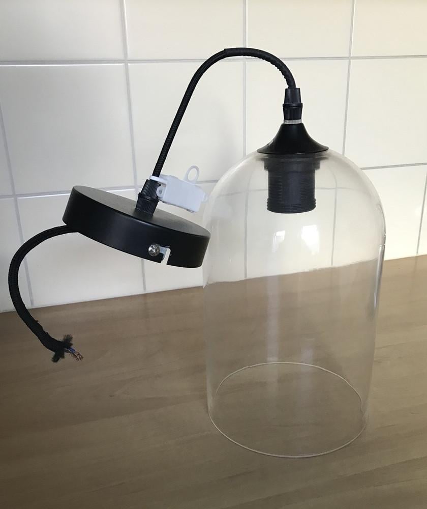 Glazen stolp lamp