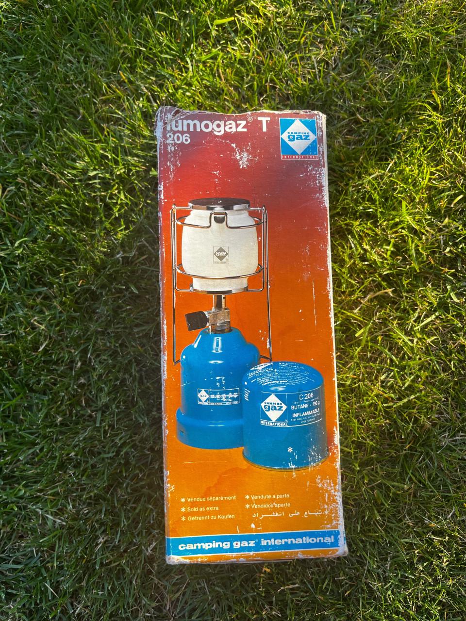 Campingaz 206 gaslamp met extra kousjes en gasbus