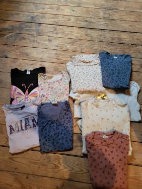 Meisjes langemouwen shirts maat 122/128