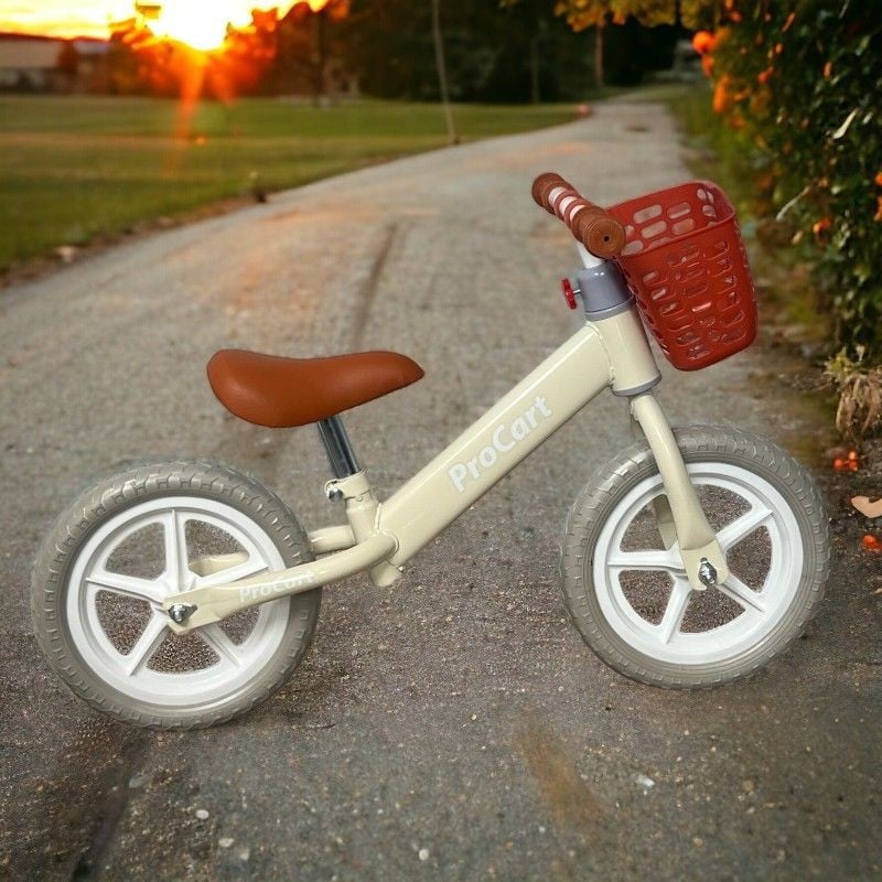 Procart loopfiets in roze, groen en wit