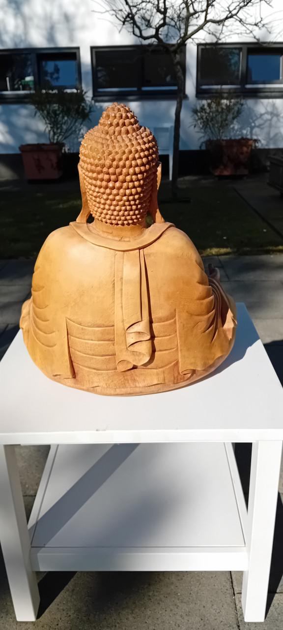 Mooie massief houten zittende boeddha uit Bali