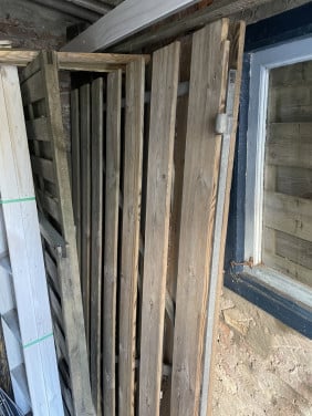 Te koop Houten poort deur met stalen frame