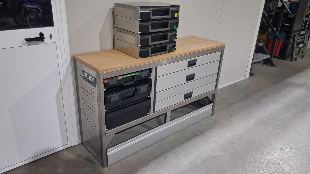 Aluca bedrijfswageninrichting werkbank