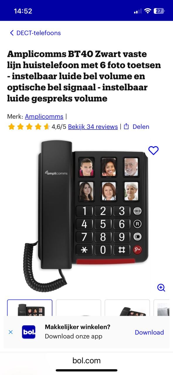 Telefoon met handige functies