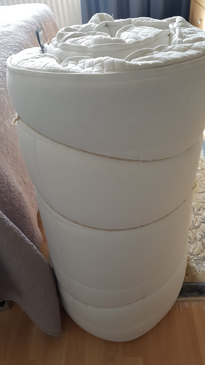 Luxe Topmatras met latex en pocketvering, dikte circa 12 cm.