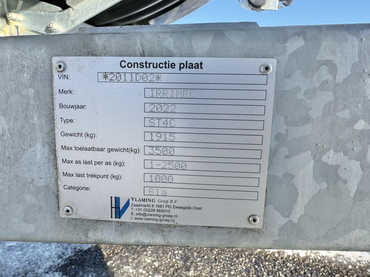 In nieuwstaat gegalvaniseerd haspel met sproeiboom + pomp 300/90