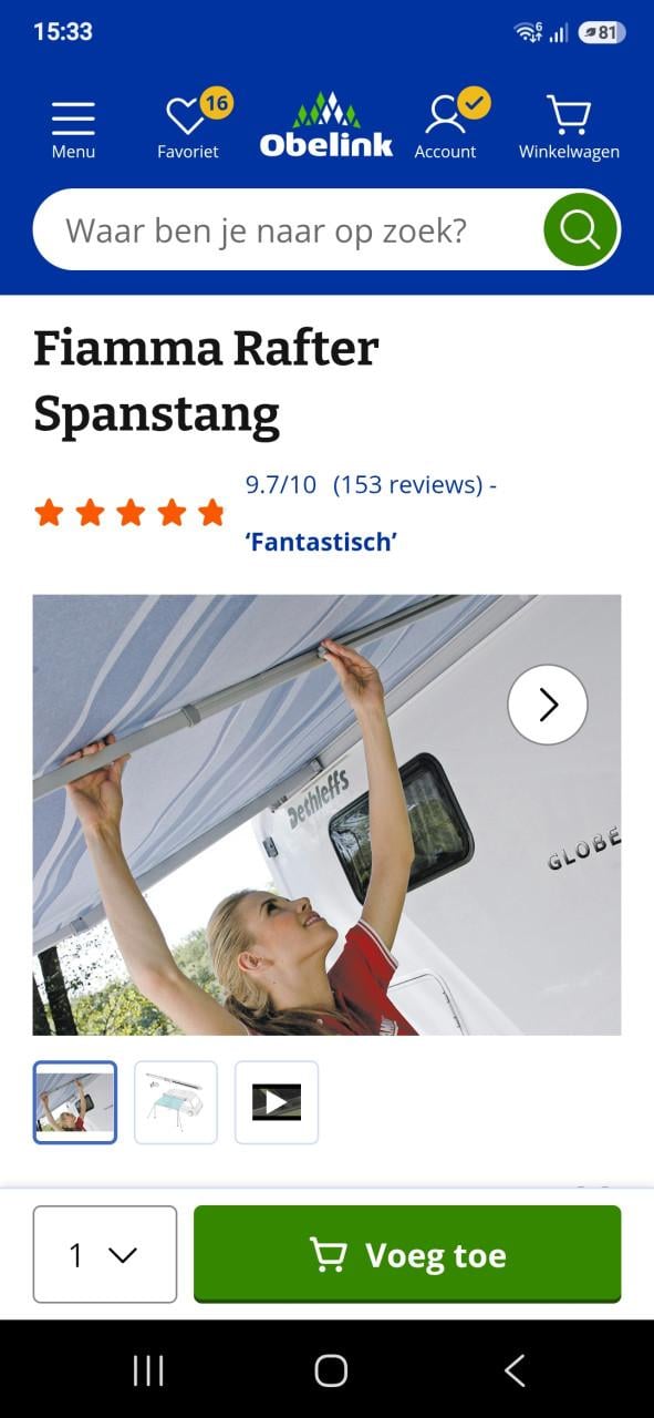 Fiamma zakluifel spanstang