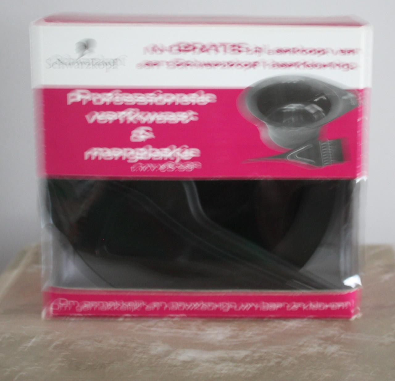 Nieuw in verpakking haarverfbakje en kwast