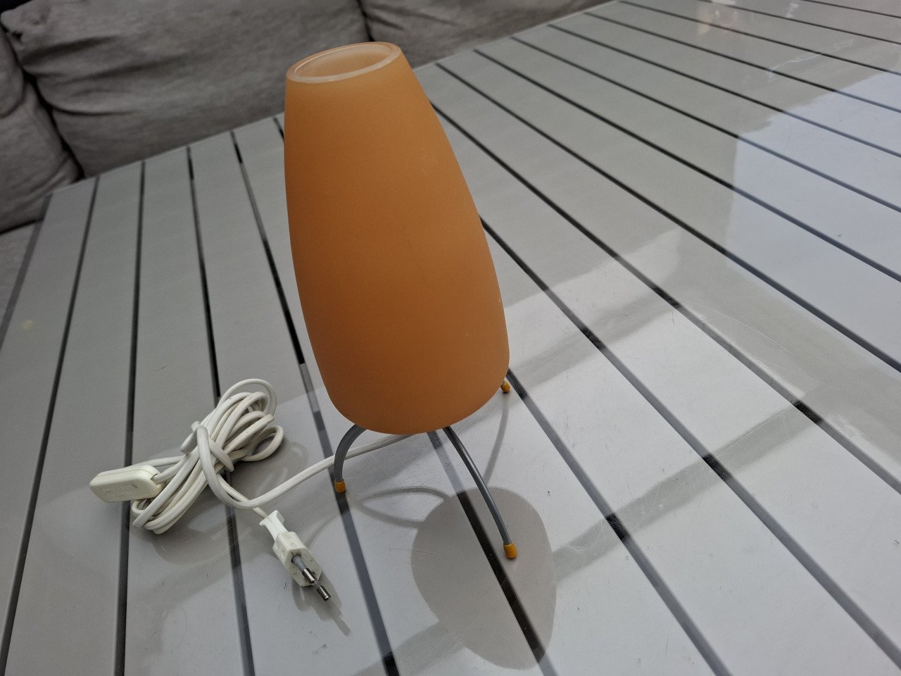 Vintage 90 jaren lampje zacht Orange glas