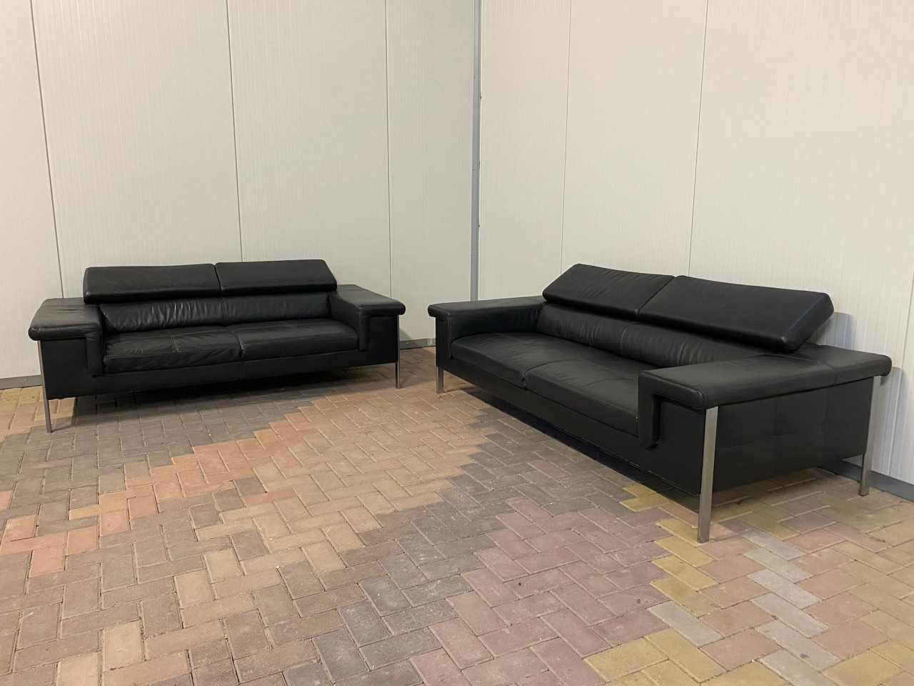 GRATIS LEVERING HEEL NL Montel Leer Bankstel 3 + 2,5 Zits