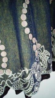 Jeansrok d blauw mt 38 / 40   5 euro