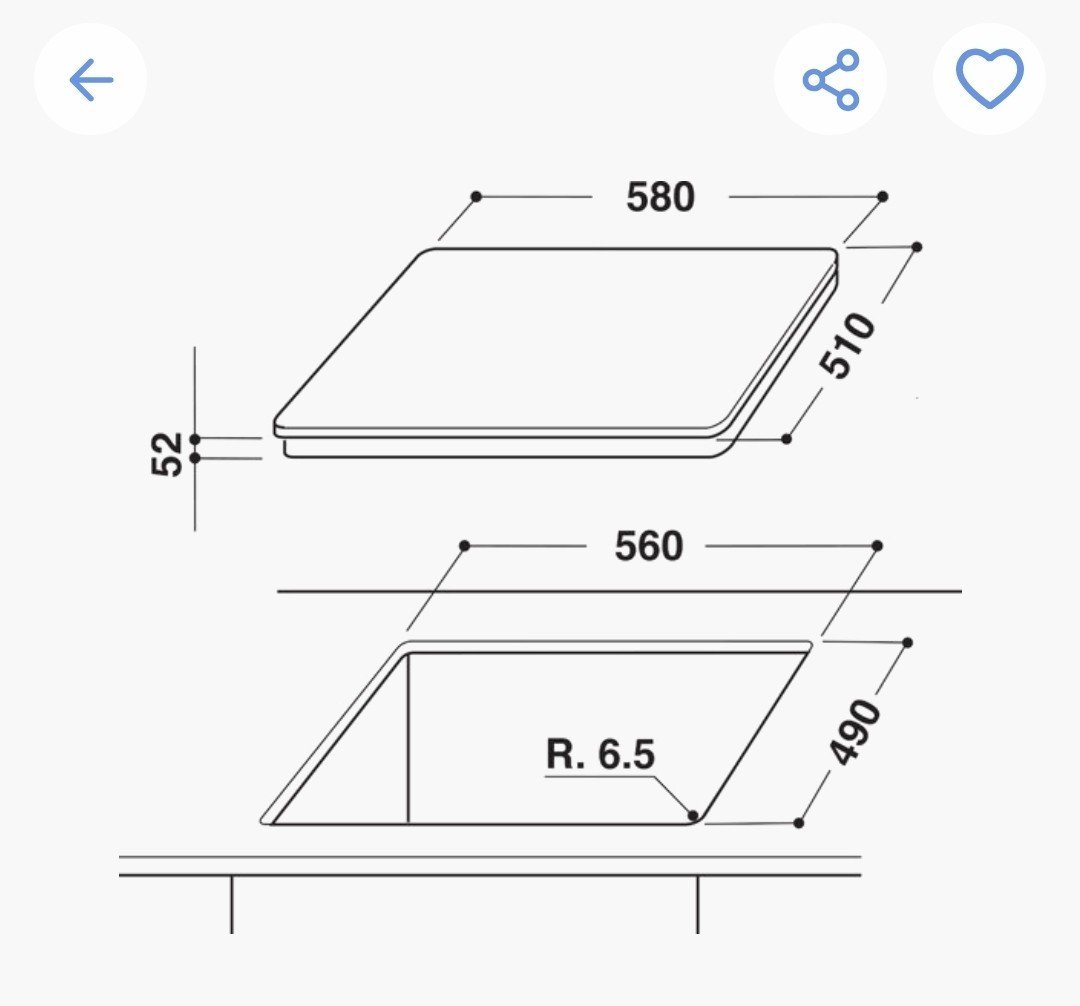 WIRLPOOL inductiekookplaat 58cm