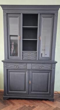 Kast, buffetkast, mat zwarte krijtverf