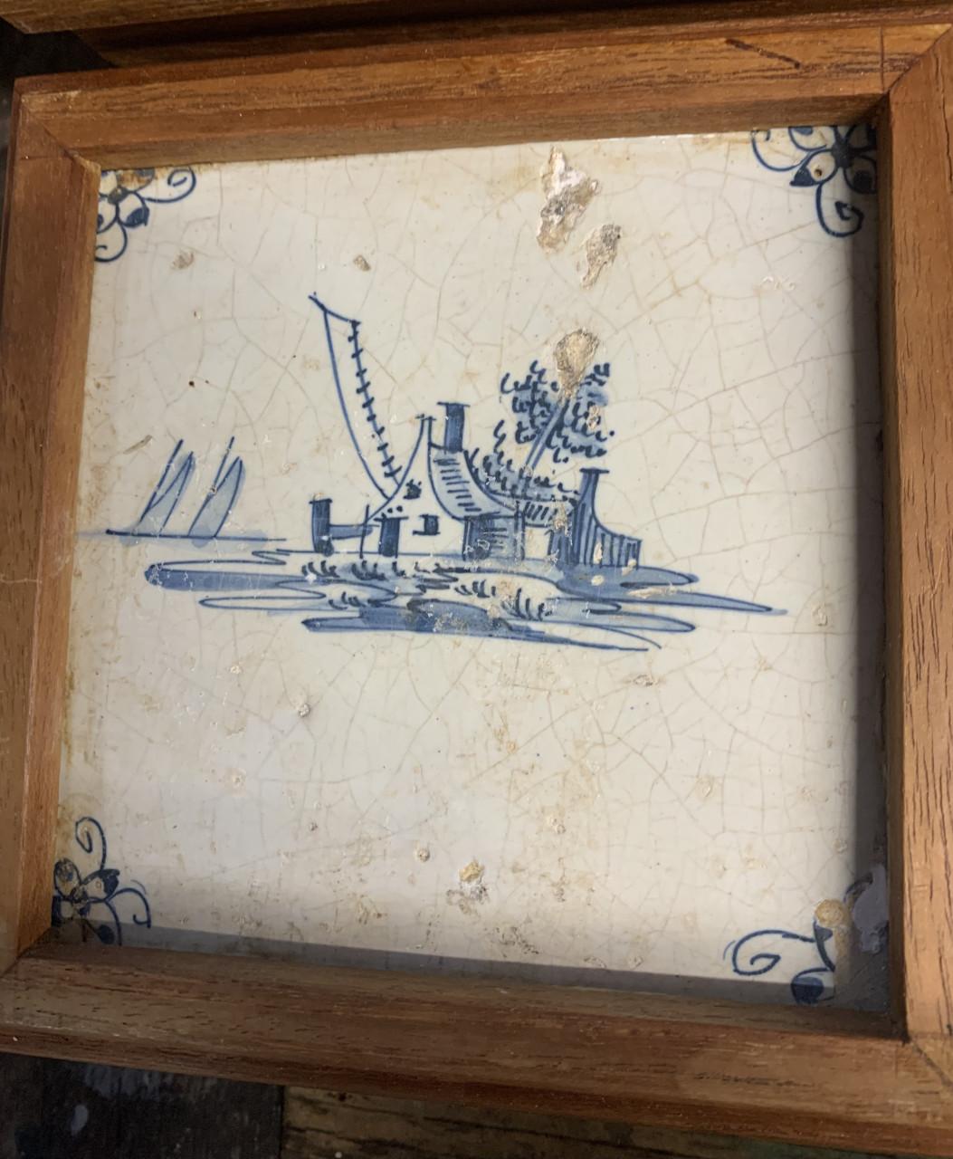 Antiek - Delfsblauwe tegeltjes