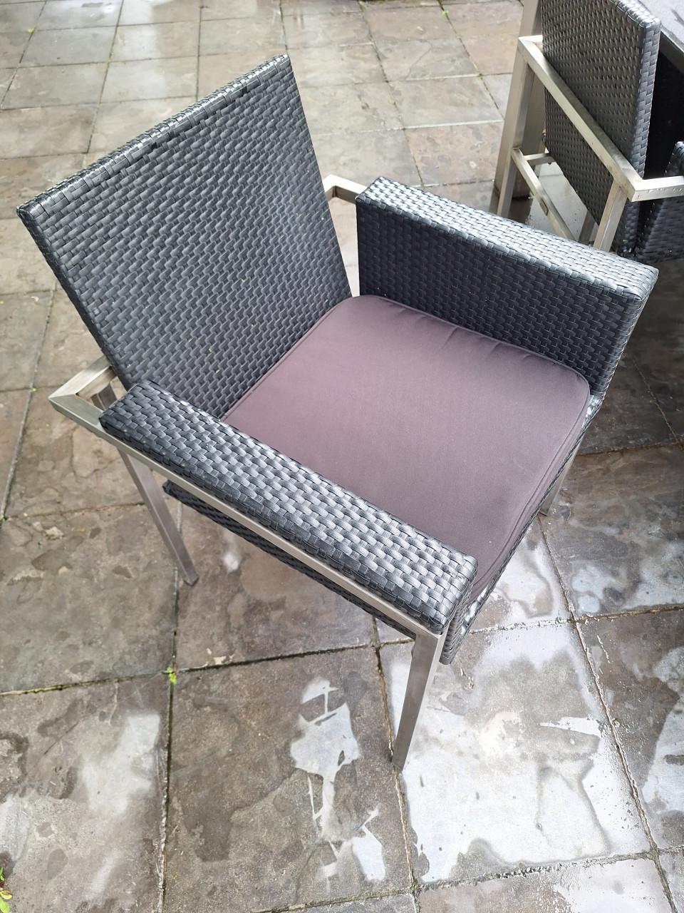 6 Tuinstoelen met RVS frame