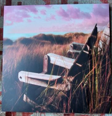 Mooie Zeeuwse foto op hout voor binnen aan de muur 60x60 cm.